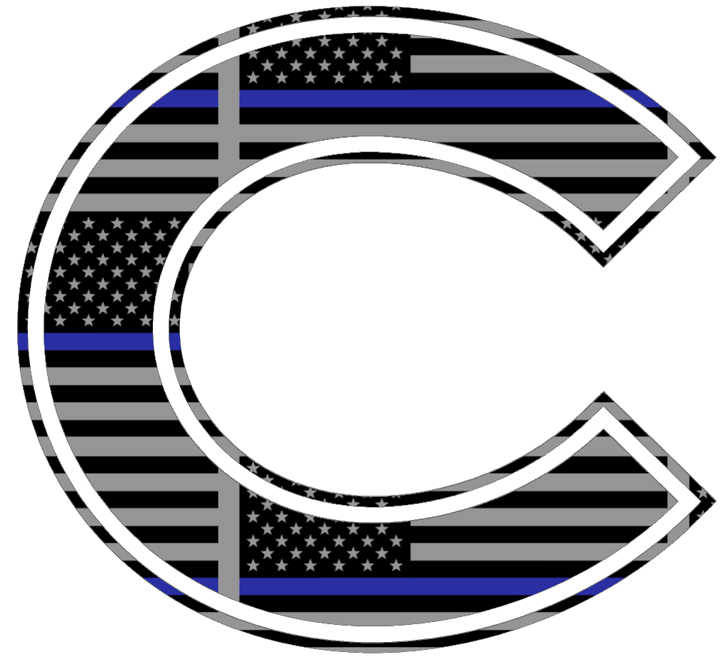 Colgate Raiders Team Logo Thin Blue Line American Flag Premium DieCut Vinyl Decal PICK SIZE