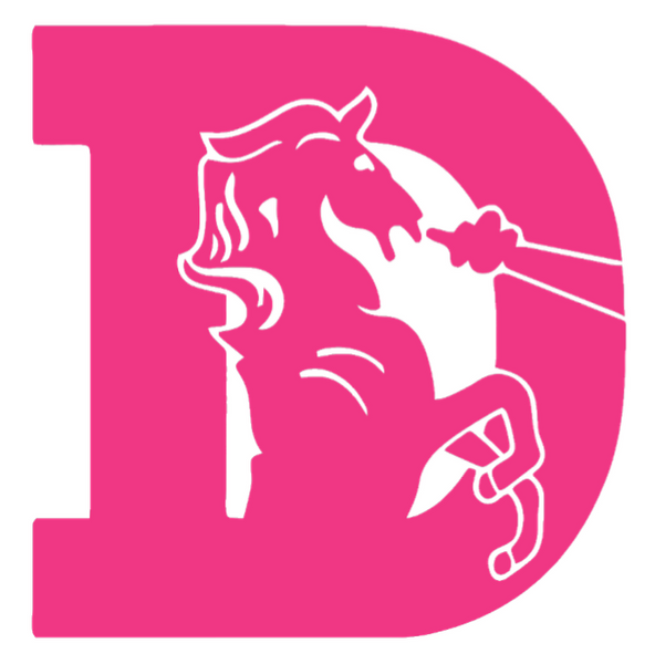 Denver Broncos HOT PINK Retro Throwback Logo Premium DieCut Vinyl Decal PICK SIZE