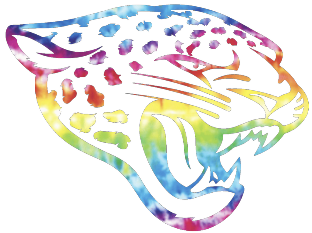 Jacksonville Jaguars Crucial Catch Cancer Team Logo Tie Dye Vinyl Decal PICK SIZE
