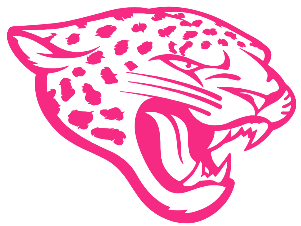 Jacksonville Jaguars HOT PINK Team Logo Premium DieCut Vinyl Decal PICK SIZE