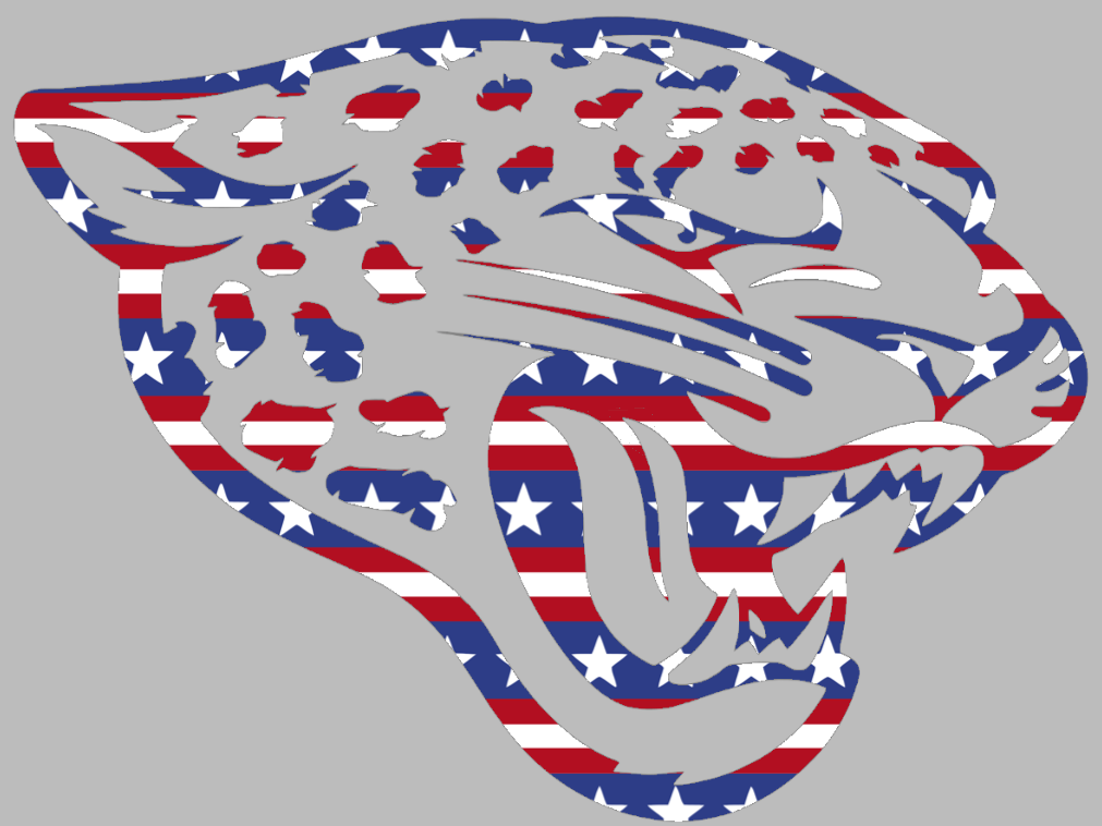 Jacksonville Jaguars Stars & Stripes Team Logo USA American Flag Vinyl Decal PICK SIZE