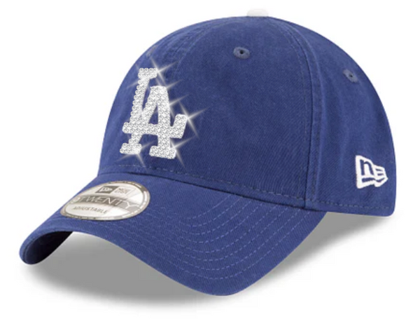 Los Angeles Dodgers Swarovski Crystal Bling Womens New Era Adjustable Hat Blue