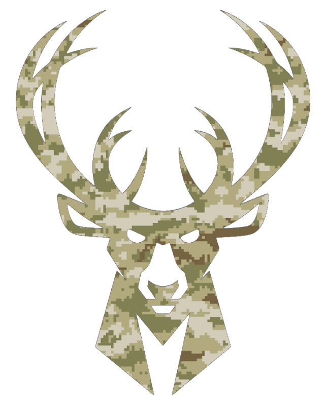 Milwaukee Bucks Team Logo Salute to Service Camouflage Camo Vinyl Decal PICK SIZE
