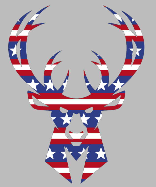 Milwaukee Bucks Team Logo Stars & Stripes USA American Flag Vinyl Decal PICK SIZE
