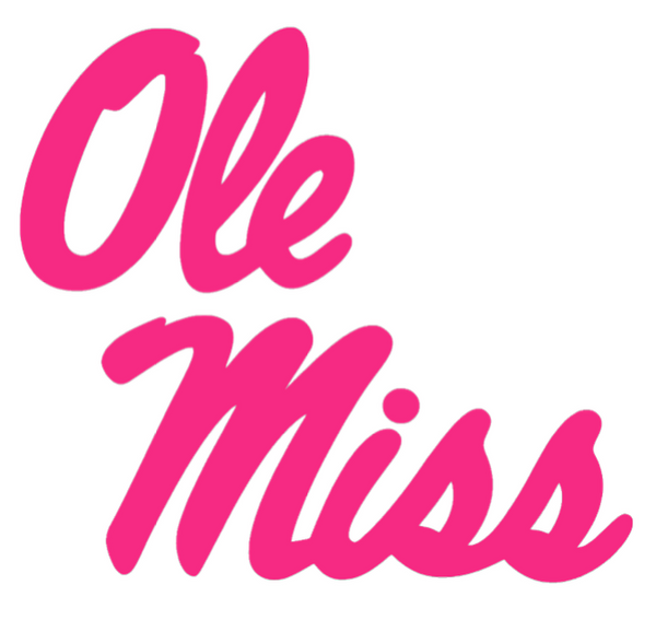 Ole Miss Mississippi Rebels HOT PINK Team Logo Premium DieCut Vinyl Decal PICK SIZE