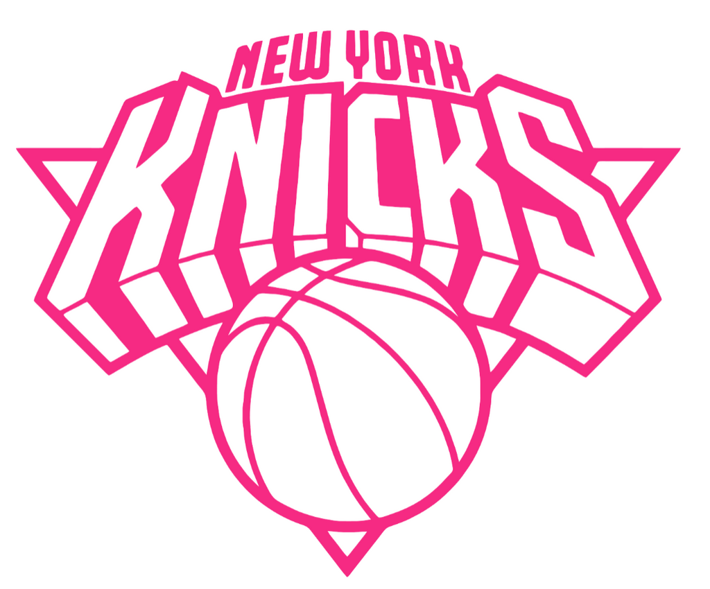 New York Knicks HOT PINK Team Logo Premium DieCut Vinyl Decal PICK SIZE