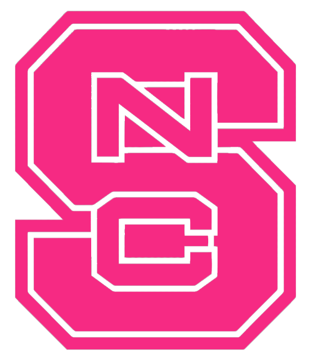 North Carolina NC State Wolfpack HOT PINK Team Logo Premium DieCut Vinyl Decal PICK SIZE