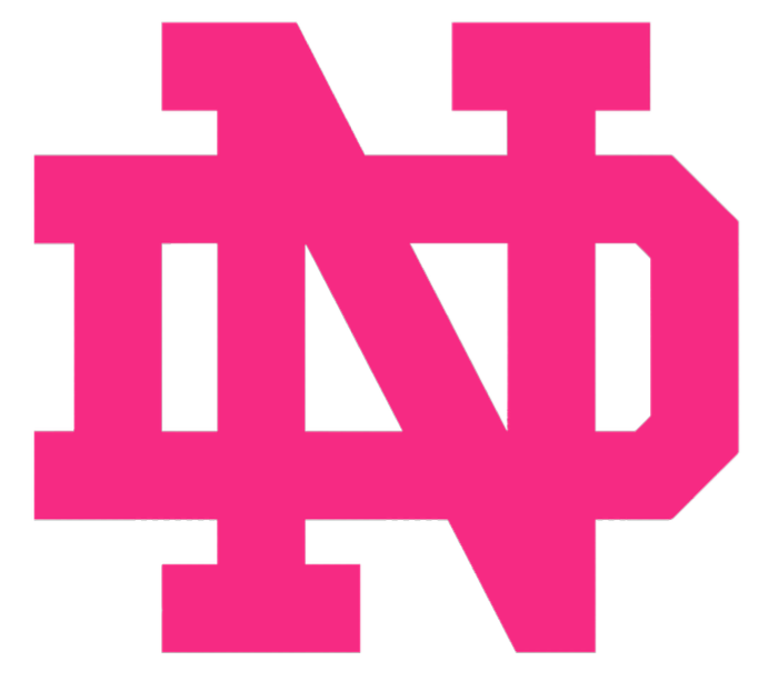 Notre Dame Fighting Irish HOT PINK Team Logo Premium DieCut Vinyl Decal PICK SIZE