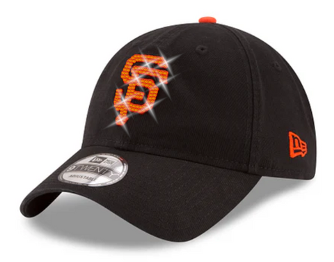 San Francisco Giants Swarovski Crystal Bling Womens New Era Adjustable Hat Black