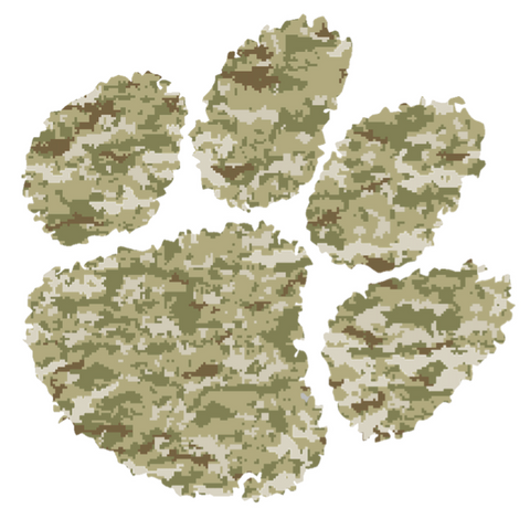 Clemson Tigers Salute to Service Camouflage Camo Vinyl Decal PICK SIZE