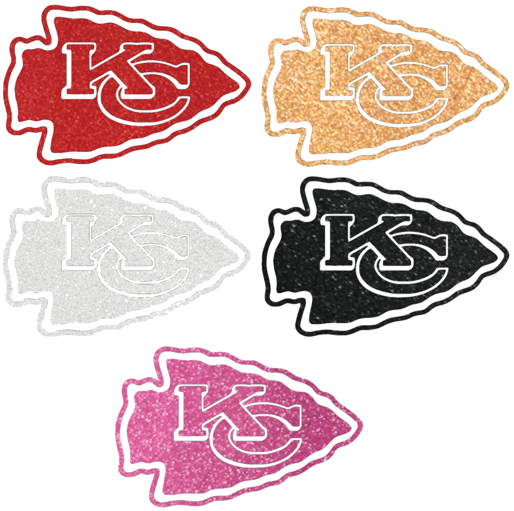 Kansas City Chiefs Metallic Sparkle Logo Premium DieCut Vinyl Decal PICK COLOR & SIZE