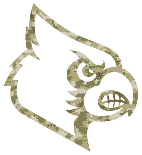 Louisville Cardinals Team Logo Salute to Service Camouflage Camo Vinyl Decal PICK SIZE