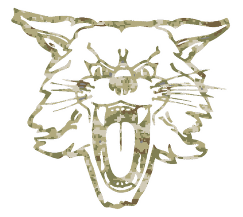 Kentucky Wildcats Retro Throwback Mascot Logo Salute to Service Camouflage Camo Vinyl Decal PICK SIZE