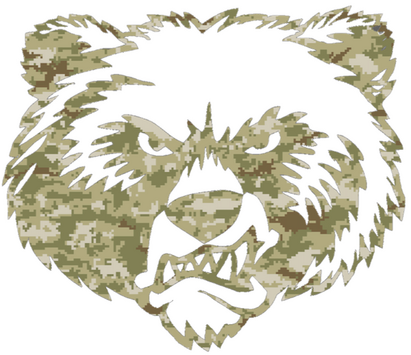 Montana Grizzlies Mascot Logo Salute to Service Camouflage Camo Vinyl Decal PICK SIZE