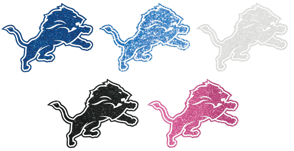 Detroit Lions Metallic Sparkle Logo Premium DieCut Vinyl Decal PICK COLOR & SIZE