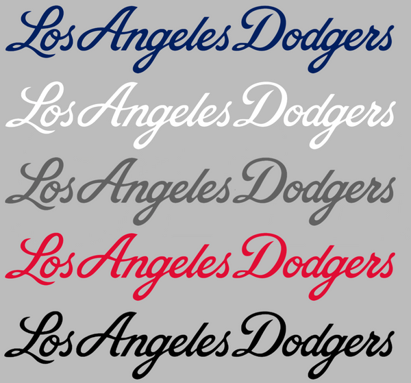 Los Angeles Dodgers Team Name Script Logo Premium DieCut Vinyl Decal PICK COLOR & SIZE