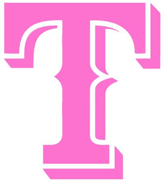 Texas Rangers Pink Mothers Day Breast Cancer Awareness Team Logo Vinyl Decal PICK SIZE