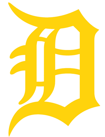 Detroit Tigers Yellow Childhood Cancer Awareness Team Logo Vinyl Decal PICK SIZE