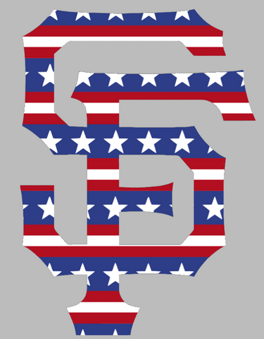 San Francisco Giants Stars & Stripes Team Logo USA American Flag Vinyl Decal PICK SIZE