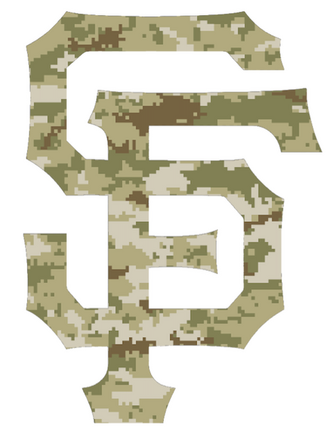 San Francisco Giants Salute to Service Team Logo Camouflage Camo Vinyl Decal PICK SIZE