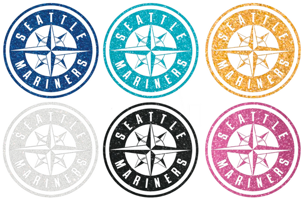 Seattle Mariners Metallic Sparkle Alternate Logo Premium DieCut Vinyl Decal PICK COLOR & SIZE