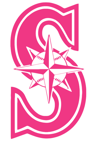 Seattle Mariners Hot Pink Team Logo Premium DieCut Vinyl Decal PICK SIZE
