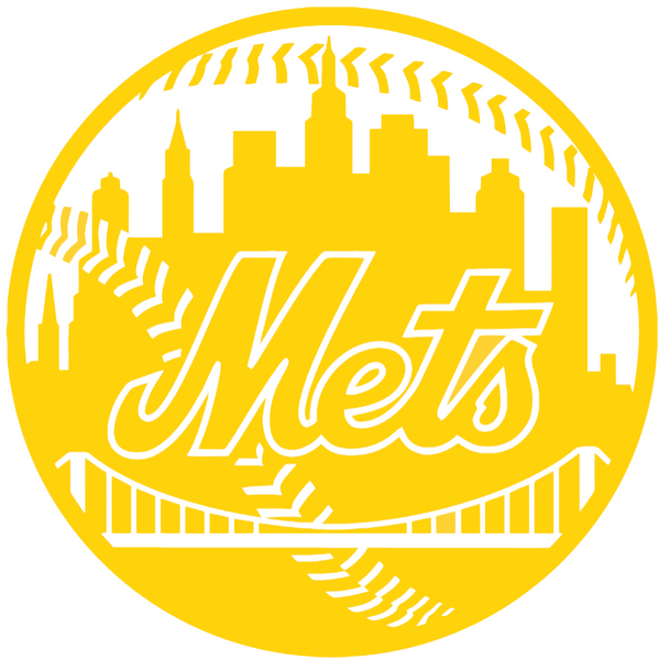 New York Mets Yellow Childhood Cancer Awareness Alternate Logo Vinyl Decal PICK SIZE
