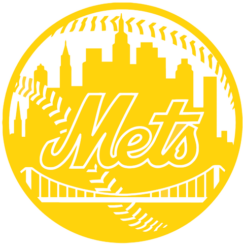 New York Mets Yellow Childhood Cancer Awareness Alternate Logo Vinyl Decal PICK SIZE