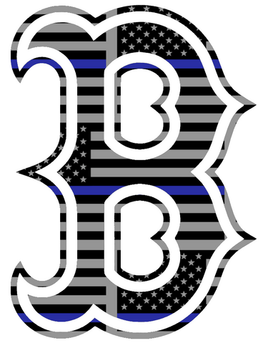 Boston Red Sox Thin Blue Line B Logo American Flag Premium DieCut Vinyl Decal PICK SIZE