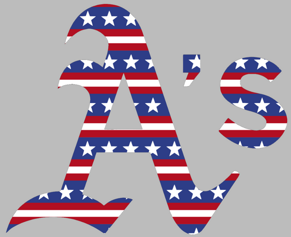 Oakland Athletics Stars & Stripes Team Logo USA American Flag Vinyl Decal PICK SIZE