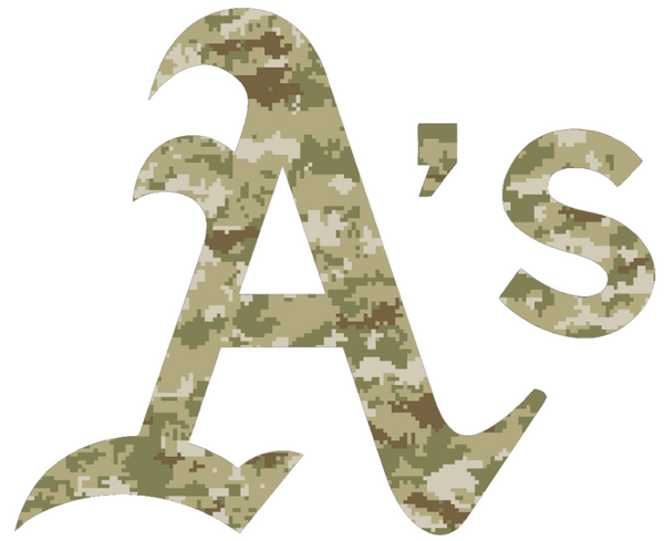 Oakland Athletics Salute to Service Team Logo Camouflage Camo Vinyl Decal PICK SIZE