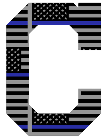 Cleveland Indians Thin Blue Line C Logo American Flag Premium DieCut Vinyl Decal PICK SIZE