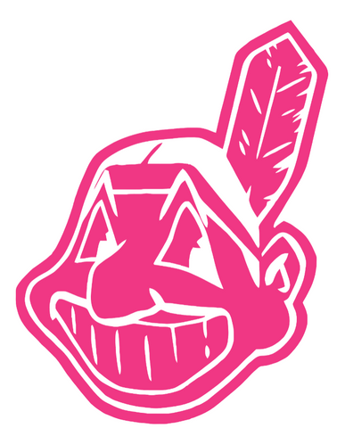 Cleveland Indians Hot Pink Team Logo Premium DieCut Vinyl Decal PICK SIZE