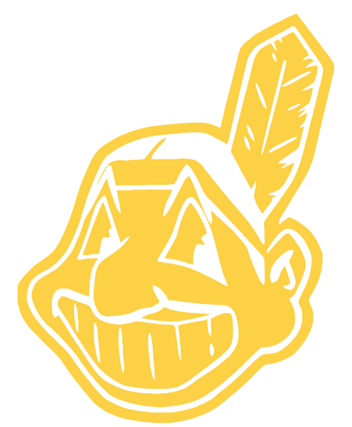 Cleveland Indians Yellow Childhood Cancer Awareness Team Logo Vinyl Decal PICK SIZE