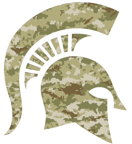 Michigan State Spartans Alternate Logo Salute to Service Camouflage Camo Vinyl Decal PICK SIZE