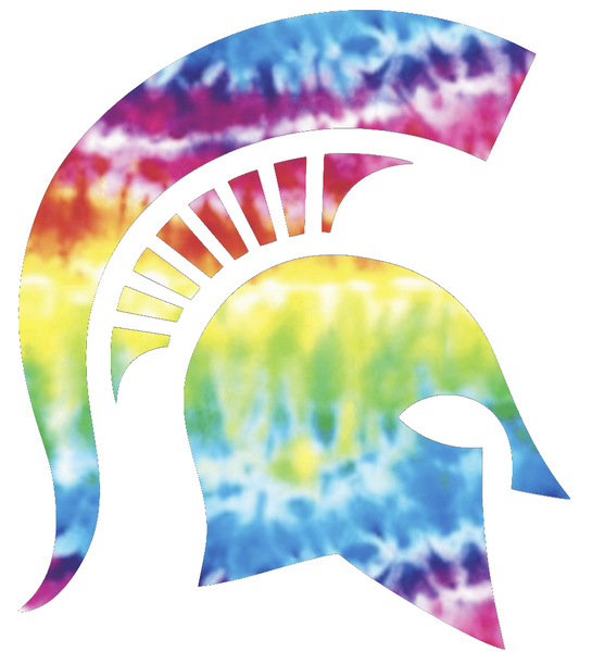 Michigan State Spartans Alternate Logo Crucial Catch Cancer Tie Dye Vinyl Decal PICK SIZE