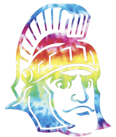 Michigan State Spartans Mascot Logo Crucial Catch Cancer Tie Dye Vinyl Decal PICK SIZE
