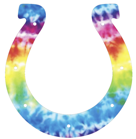 Indianapolis Colts Crucial Catch Cancer Team Logo Tie Dye Vinyl Decal PICK SIZE