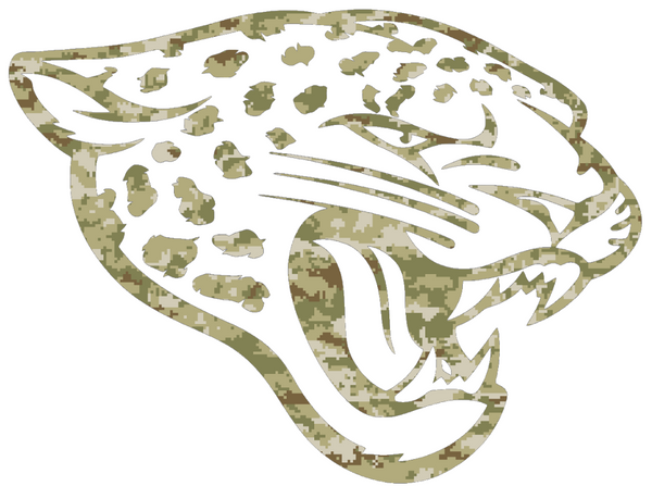 Jacksonville Jaguars Salute to Service Team Logo Camouflage Camo Vinyl Decal PICK SIZE
