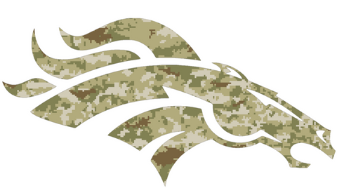 Denver Broncos Salute to Service Alternate Logo Camouflage Camo Vinyl Decal PICK SIZE