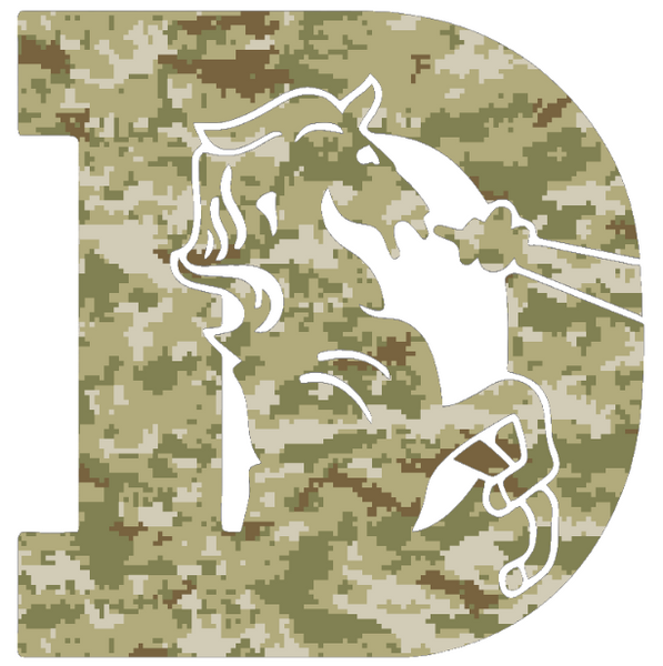 Denver Broncos Salute to Service Retro Throwback Logo Camouflage Camo Vinyl Decal PICK SIZE