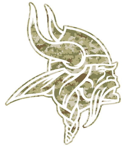 Minnesota Vikings Salute to Service Team Logo Camouflage Camo Vinyl Decal PICK SIZE