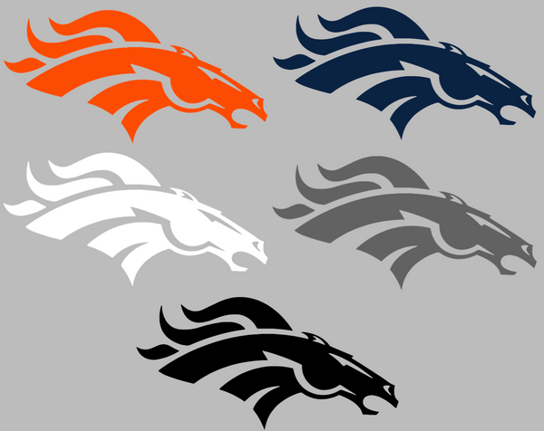 Denver Broncos Throwback Logo Decal – Die-Cut Laminated Vinyl Sticker, NFL Colors