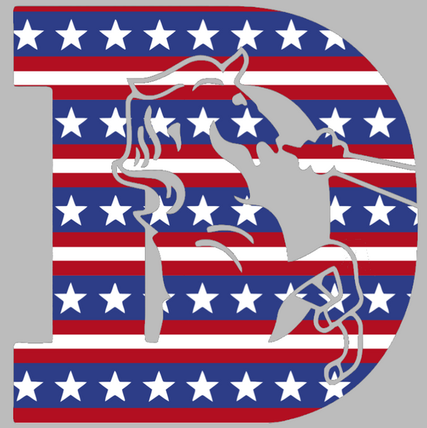 Denver Broncos Stars & Stripes Retro Throwback Logo USA American Flag Vinyl Decal PICK SIZE