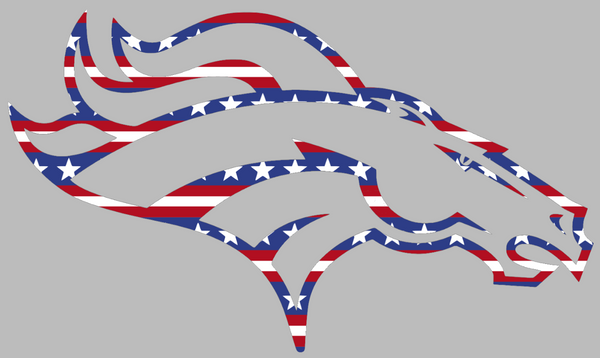Denver Broncos Stars & Stripes Team Logo USA American Flag Vinyl Decal PICK SIZE