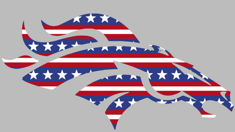 Denver Broncos Stars & Stripes Alternate Logo USA American Flag Vinyl Decal PICK SIZE