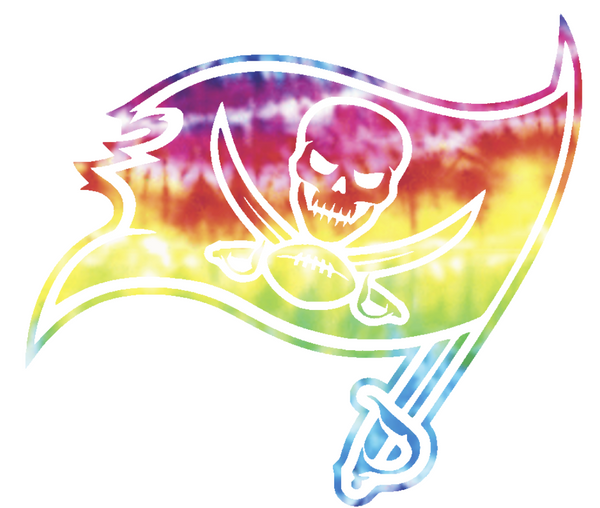 Tampa Bay Buccaneers Crucial Catch Cancer Team Logo Tie Dye Vinyl Decal PICK SIZE