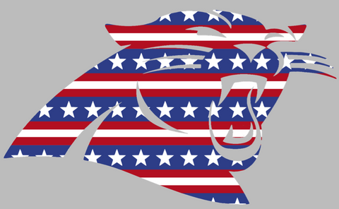 Carolina Panthers Stars & Stripes Team Logo USA American Flag Vinyl Decal PICK SIZE