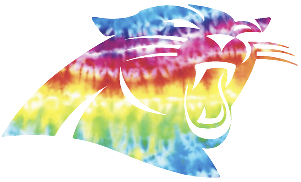 Carolina Panthers Crucial Catch Cancer Team Logo Tie Dye Vinyl Decal PICK SIZE