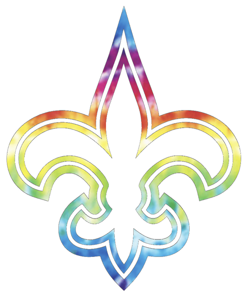 New Orleans Saints Crucial Catch Cancer Team Logo Tie Dye Vinyl Decal PICK SIZE